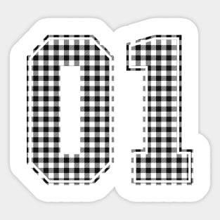 Plaid Number - 01 - Dark Sticker